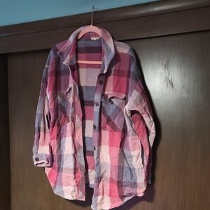 Maurices Multicolor Plaid Button-Down Shacket